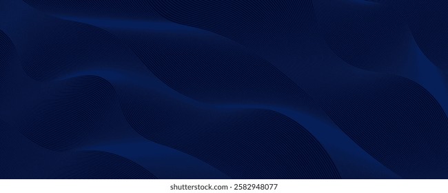 Luxury dark background design with blue line pattern. Abstract premium background, vector template for business, institution, corporate, conference, festive, party, seminar, luxe invite