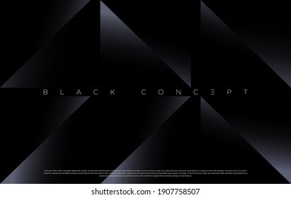 Luxury dark background design for website, poster, brand identity, brochure, presentation template etc. with futuristic geometric shapes. Vector EPS