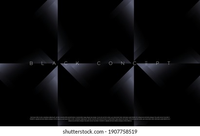 Luxury dark background design for website, poster, brand identity, brochure, presentation template etc. with futuristic geometric shapes. Vector EPS