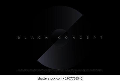 Luxury dark background design for website, poster, brand identity, brochure, presentation template etc. with futuristic geometric shapes. Vector EPS