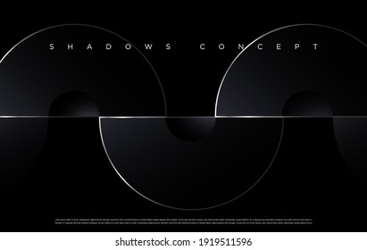 Luxury dark background design for website, poster, brand identity, brochure, presentation template etc. with futuristic geometric shapes. Vector EPS