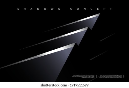 Luxury dark background design for website, poster, brand identity, brochure, presentation template etc. with futuristic geometric shapes. Vector EPS