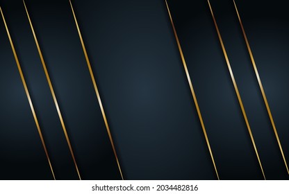 Luxury Dark Background with Geometric Shape and Golden Element Combination.