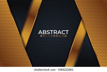 Luxury dark background with golden combinations Premium Vector