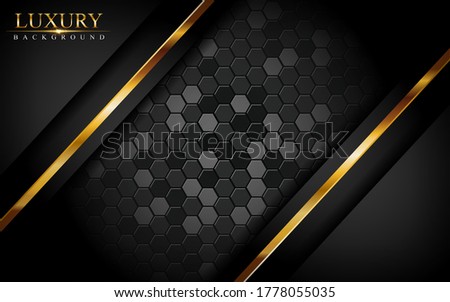 Luxury dark background with golden lines composition. Graphic design element.