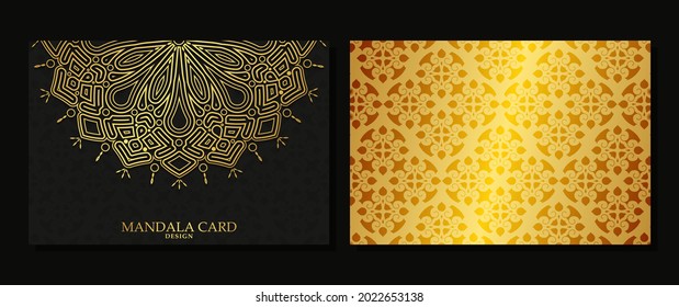 Tarjeta Mandala de fondo oscuro de lujo
