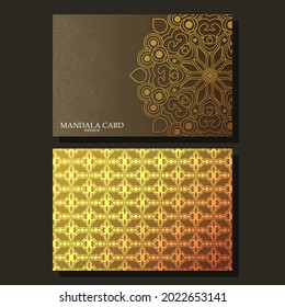 Luxury dark background mandala card