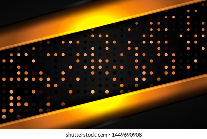 luxury Dark Background with Shine, Gold Line & golden Glitter.
