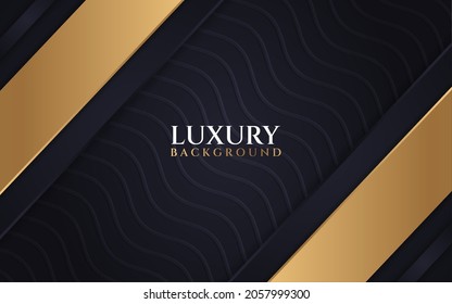 Luxury Dark Background Wave Texture Combinations With Glitter  Line Gold