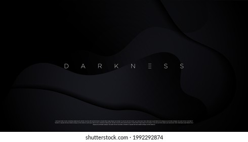 Luxury dark black color background design for website  poster  brand identity  brochure  presentation template etc  and futuristic geometric natural wave shapes  Vector EPS