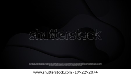 Luxury dark black color background design for website, poster, brand identity, brochure, presentation template etc. with futuristic geometric natural wave shapes. Vector EPS