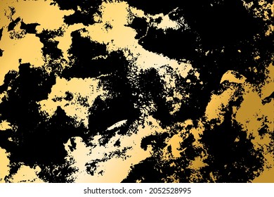 Luxury dark black and gold foil texture background. Marble, stone imitation. Abstract hand drawn art.  
