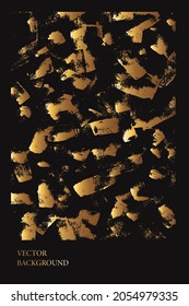 Luxury dark black and gold foil texture background. Marble, stone, wall plaster imitation. Abstract grunge art.  