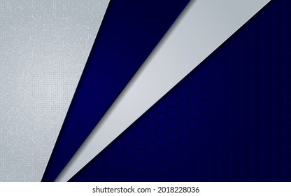 El color azul oscuro de lujo se combina con el brillo blanco. Diseño de fondo textualizado de capa superficial

