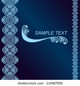 Luxury dark blue Background decorated a blue border.