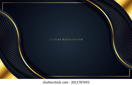 Luxury Dark Blue Background With a golden color combination, perfect for templates, brochures, business cards, banners or wallpapers. elegant design.