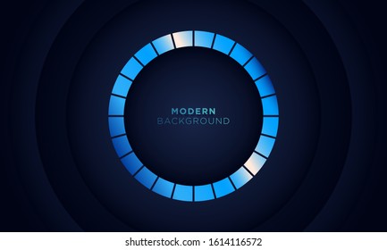luxury dark blue background with minimal overlap circle and blue light color, can be used for banner sale, wallpaper, for, brochure, landing page.