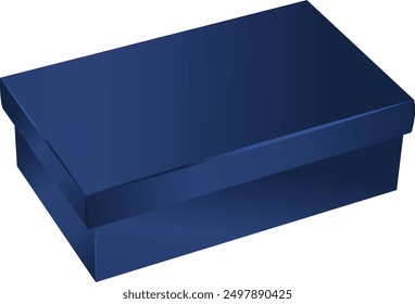 Luxury dark blue box for gift 3D isolated view illustration	