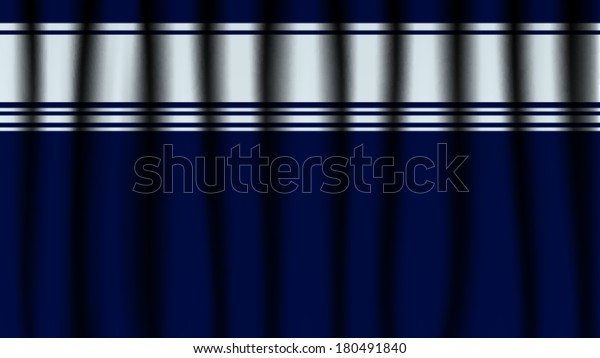 Luxury Dark Blue Drapes Curtain White Stock Vector Royalty Free