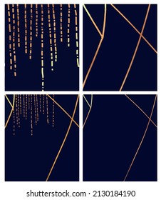 luxury dark blue gold background set