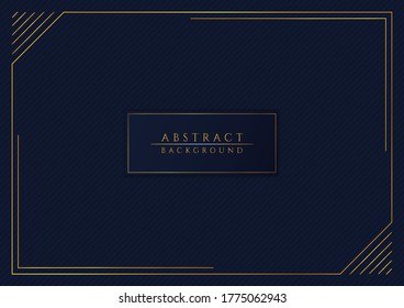 Luxuriöse dunkelblaue Überlappungsschicht Muster Hintergrund Gold Design mit Platz für Inhalt. Vektorgrafik.