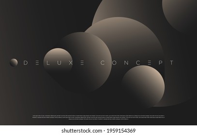 Luxury dark deluxe background design for website, poster, brand identity, brochure, presentation template etc. with futuristic geometric shapes. Vector EPS