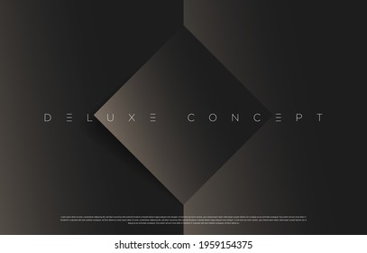 Luxury dark deluxe background design for website, poster, brand identity, brochure, presentation template etc. with futuristic geometric shapes. Vector EPS