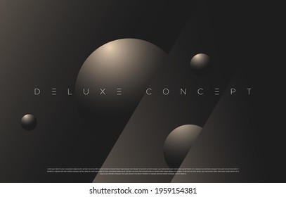 Luxury dark deluxe background design for website, poster, brand identity, brochure, presentation template etc. with futuristic geometric shapes. Vector EPS