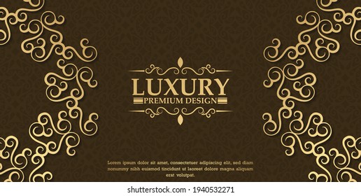 Luxury dark floral ornament background concept