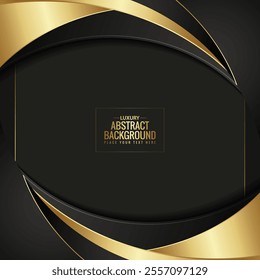 Luxury dark gold abstract wave background