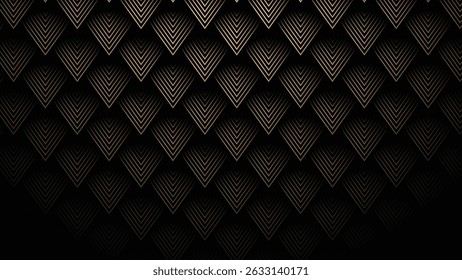 Luxury dark and gold background combine with curve pattern element. Vector abstract luxury backgrounds for poster, flyer, digital board and concept design. Gold text. Golden feather concept.