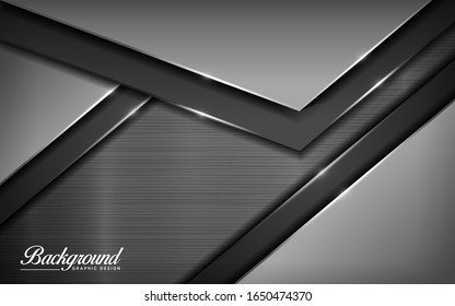 Luxury dark gray abstract geometry modern vector background images. Textured overlap layer background