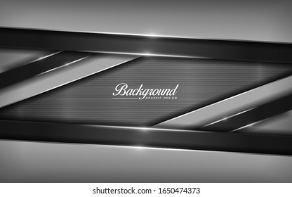 Luxury dark gray abstract geometry modern vector background images. Textured overlap layer background