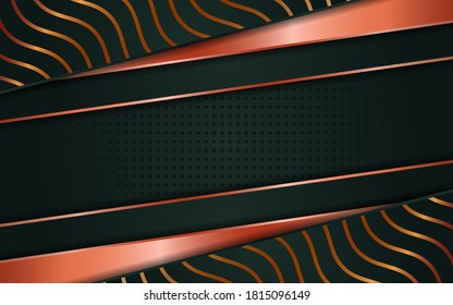 Lujo de color verde oscuro con líneas doradas rosas