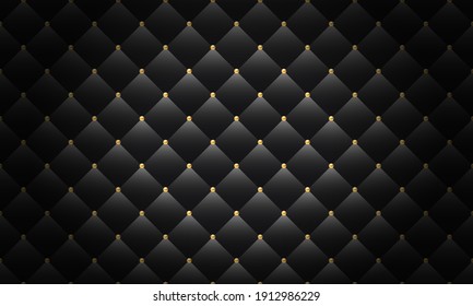 Luxury dark grey background with golden beads. Vector illustration. Upholstery background.