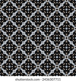 Luxury dark lattice seamless pattern. Art forms are grouped and arranged in a specific order. Vector image for print, textile, packaging, interior design and your other projects.