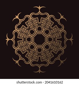 Plantilla de diseño de fondo de Mandala oscura de lujo