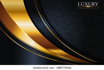 Luxury Dark Navy Combination with Golden Lines Background Design.