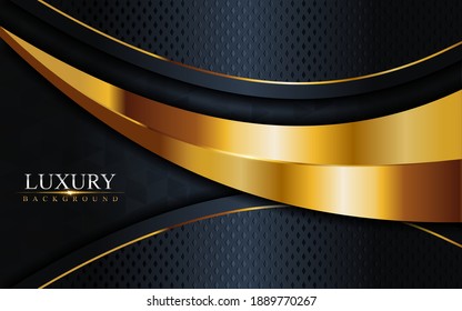 Luxury Dark Navy Combination with Golden Lines Background Design.