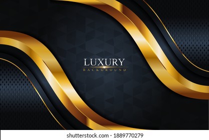 Luxury Dark Navy Combination with Golden Lines Background Design.