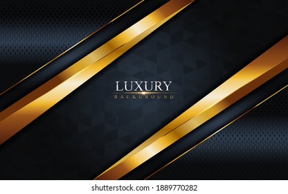 Luxuriöse dunkle Navy Kombination mit goldenem Lines Hintergrund Design.