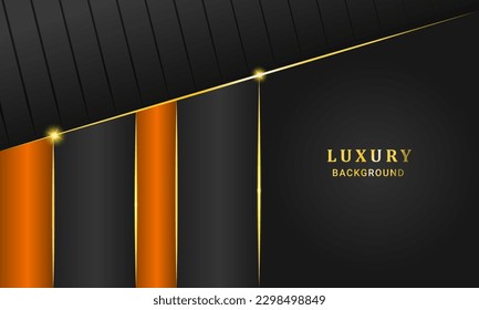 Luxury Dark Orange and gold colour modern abstract background for social media design pattern vector illustration.