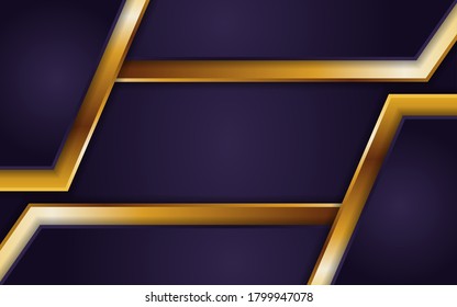 Luxury dark purple background combine with golden lines