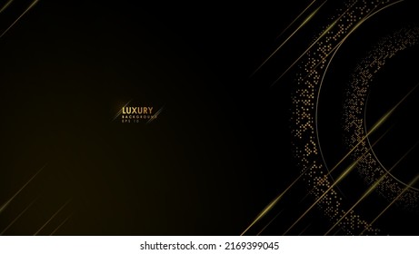 Luxury dark theme vector background, black and gold.