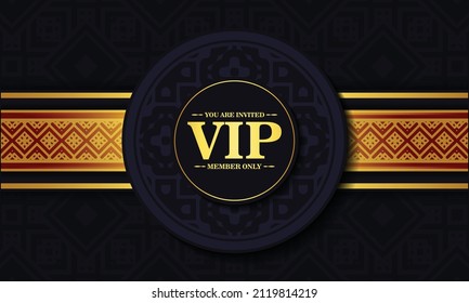 luxury dark vip card in ornament texture