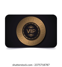 luxury dark vip card in ornament texture