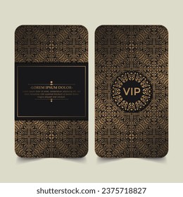 luxury dark vip card in ornament texture