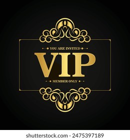 luxury dark vip card in ornament texture