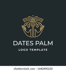 Luxury Dates Palm with Hand Logo Template 