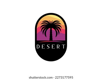 Luxury Dates Palm Logo Template. Desert palm logo	
